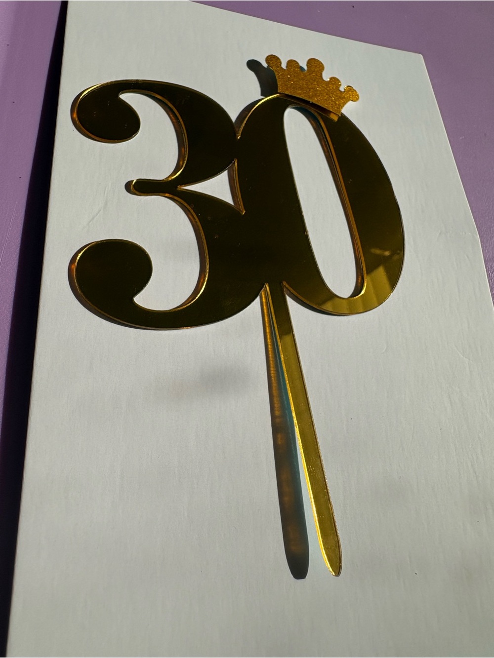 Gold 30 Cake Topper - Party Decoration